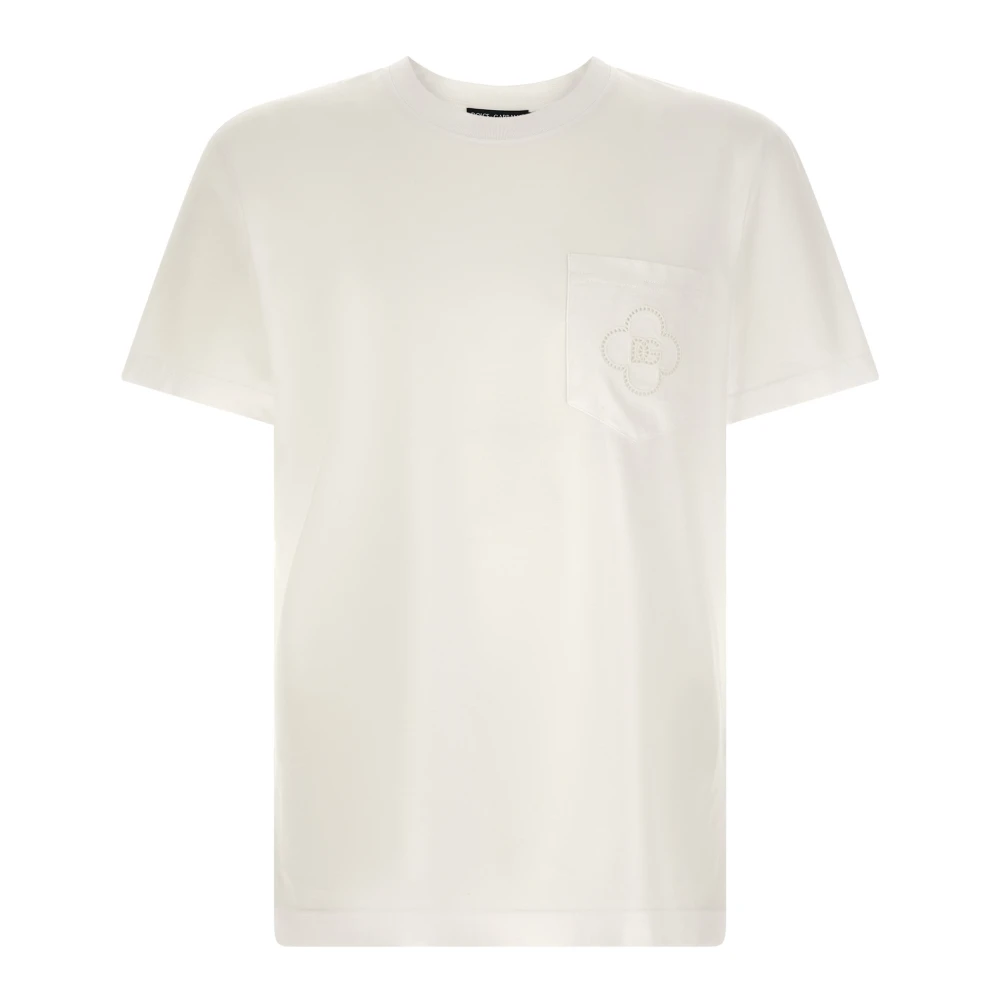 Dolce & Gabbana Mannelijk Wit Tops Heren, L, T-Shirts