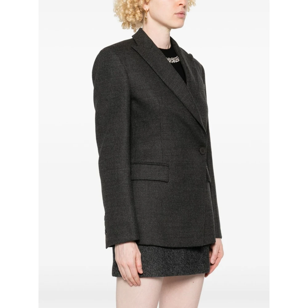 Semicouture Grijze Wollen Blend Blazer Gray Dames