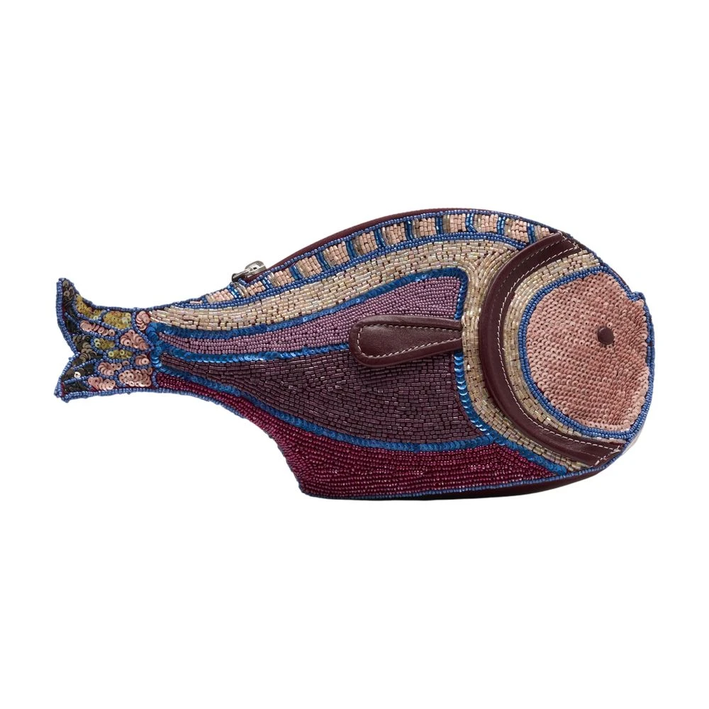 Staud Purple Pesce Beaded Clutch - Female - Clutches - One Size - Bags