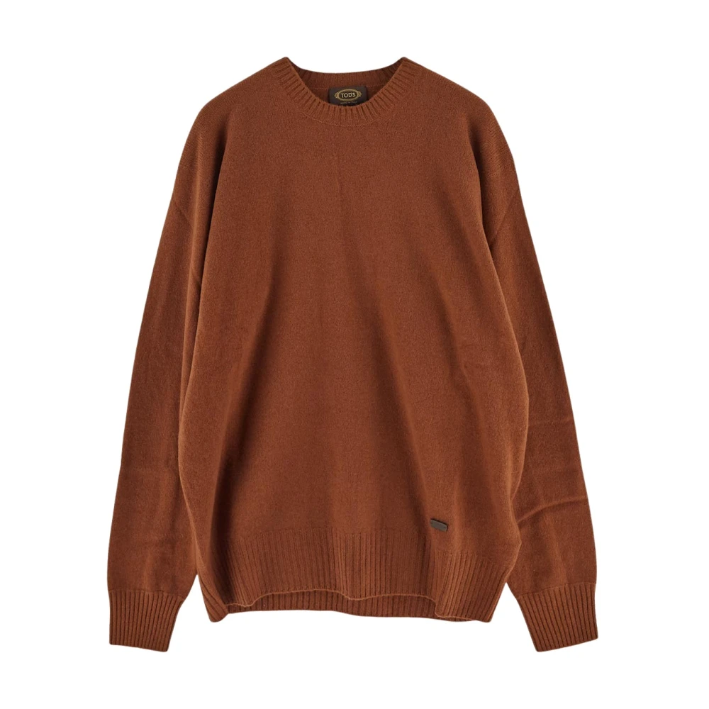 TOD'S Wol Crewneck Gebreid Brown Heren
