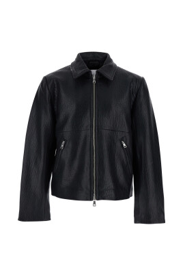 Blouson En Cuir D'agneau Plongé Henceford - Noir, Taille XS, Occasion Très Bon état, Style Motard Féminin