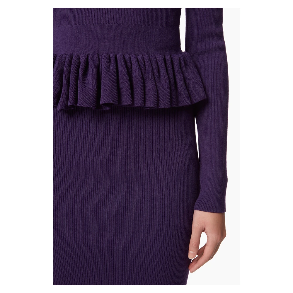 Nina Ricci Ruffle Peplum Sweater in Paars Purple Dames