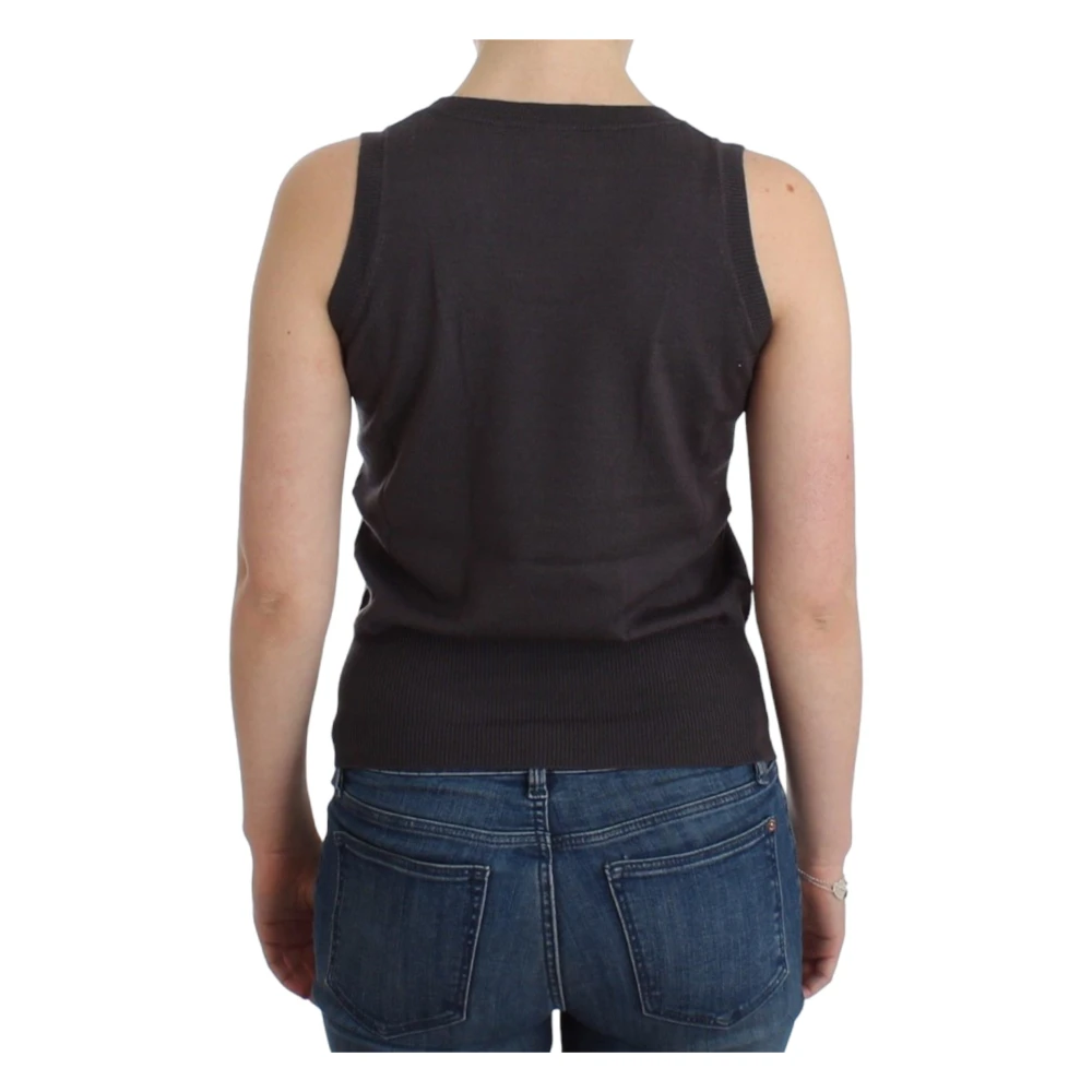 John Galliano Mouwloze Bruine Gebreide Top Brown Dames