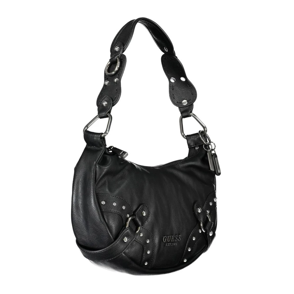 Guess Schoudertas met contrastdetails en ritssluiting Black Dames