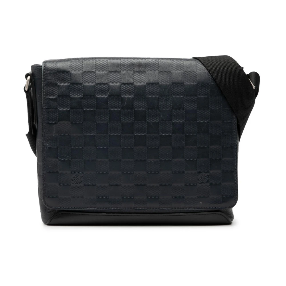 Louis Vuitton Vintage Women's Blue Pre-Owned Damier Ebene Messenger Bag