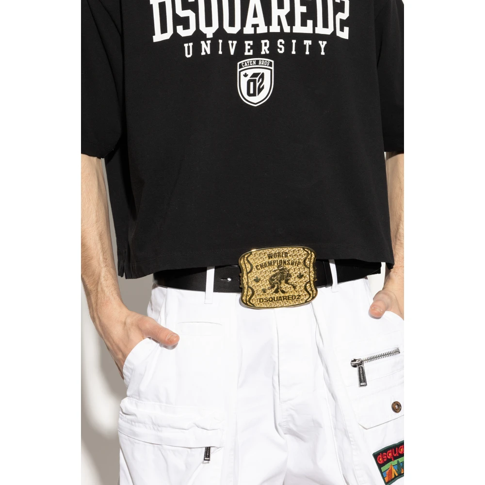 Dsquared2 Leren riem Black Heren