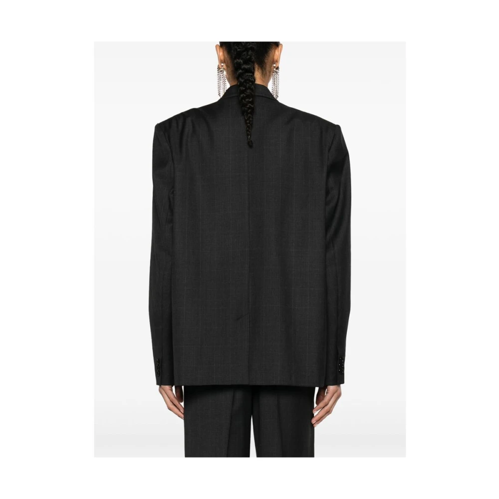 Isabel marant Geruite dubbele rij outerwear Gray Dames