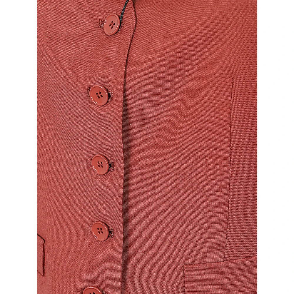 Max Mara Weekend V-hals Mouwloos Wollen Gilet Red Dames