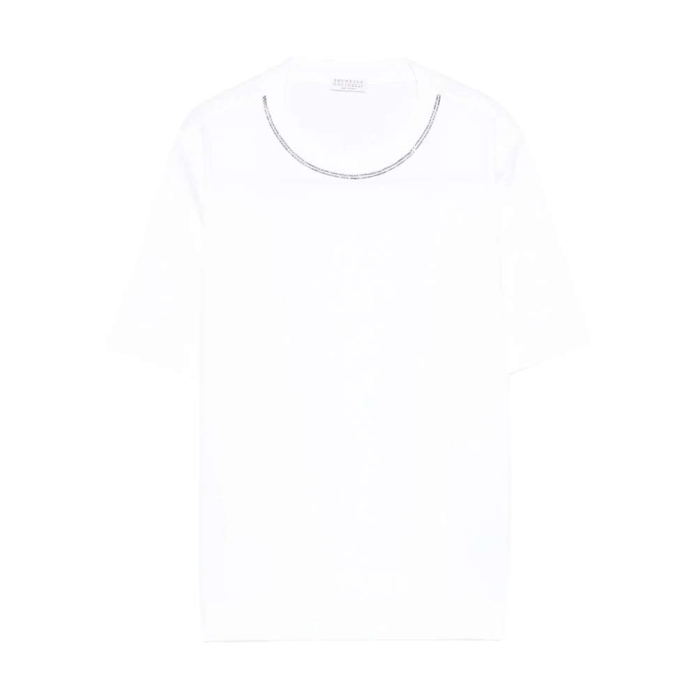 Brunello Cucinelli Women's White T-Shirts, M, Jersey T-Shirt