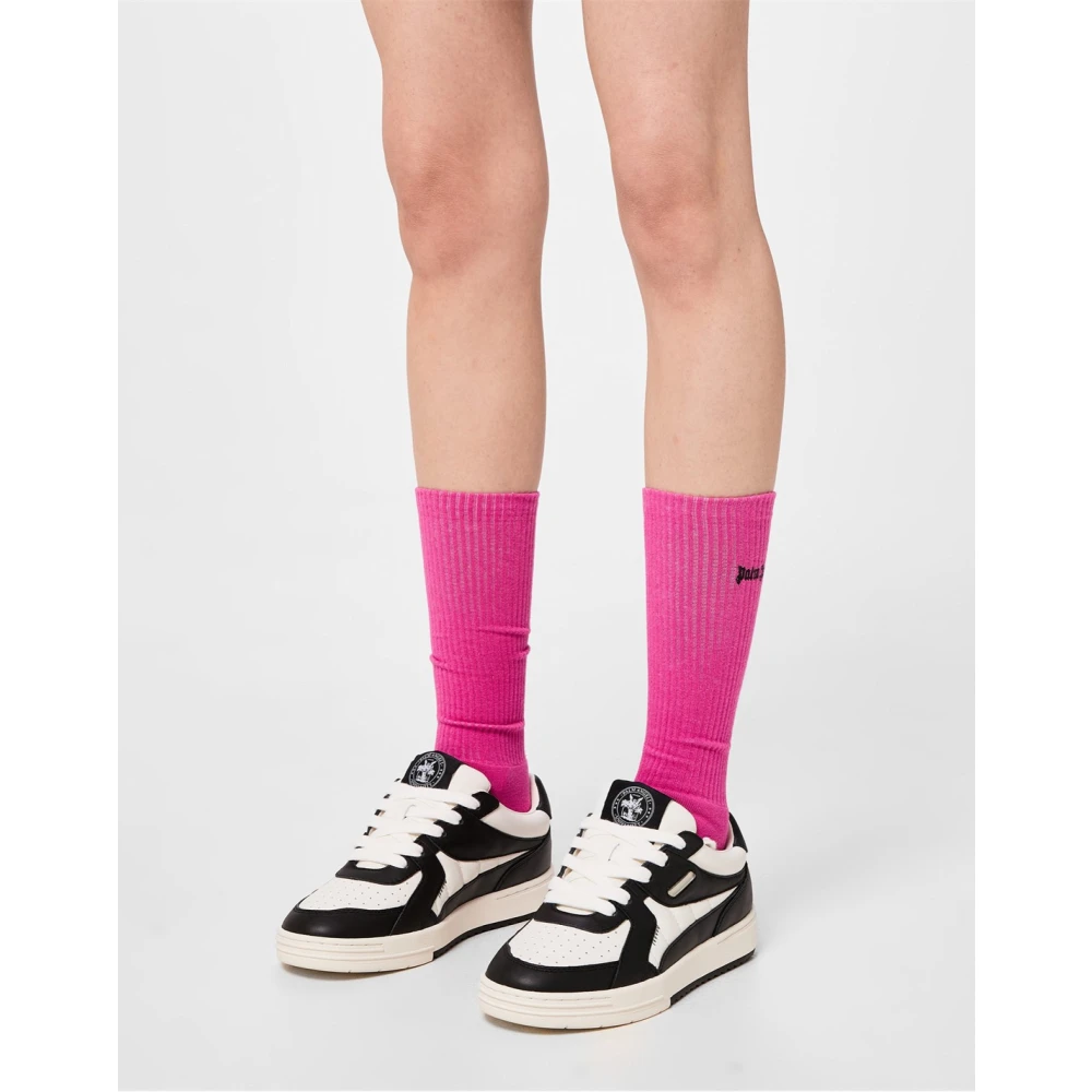 Palm Angels Geborduurde Logo Sokken Pink Dames