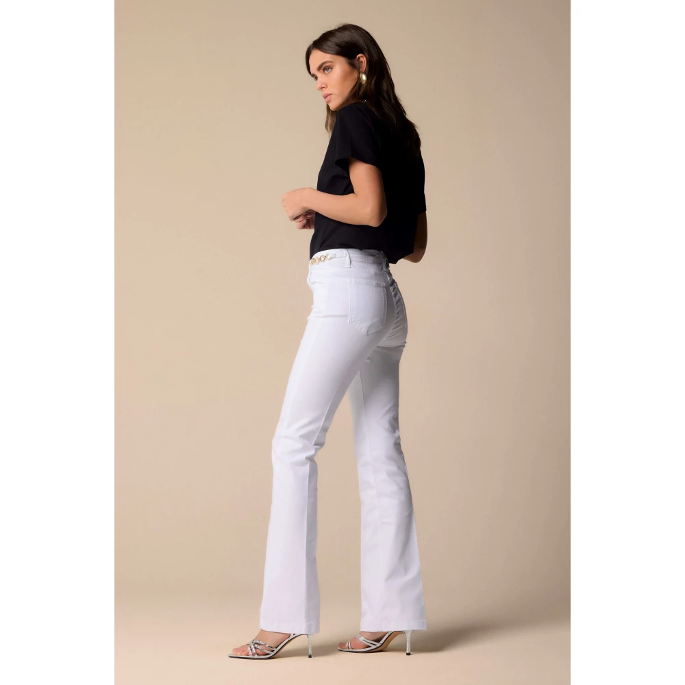 Kocca Hoge taille broek met gouden detail White Dames