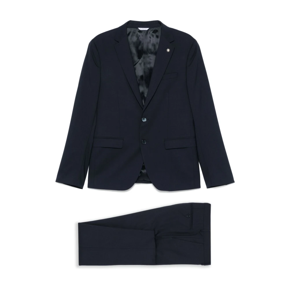 Manuel Ritz Navy Blue Jurk met Achtersplitten Blue Heren