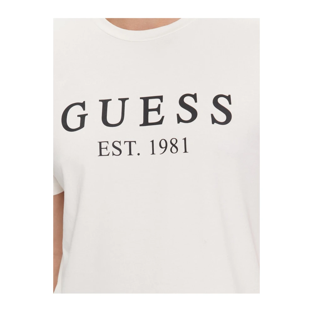 Guess Logo Frontal T-Shirt Stretch White Heren