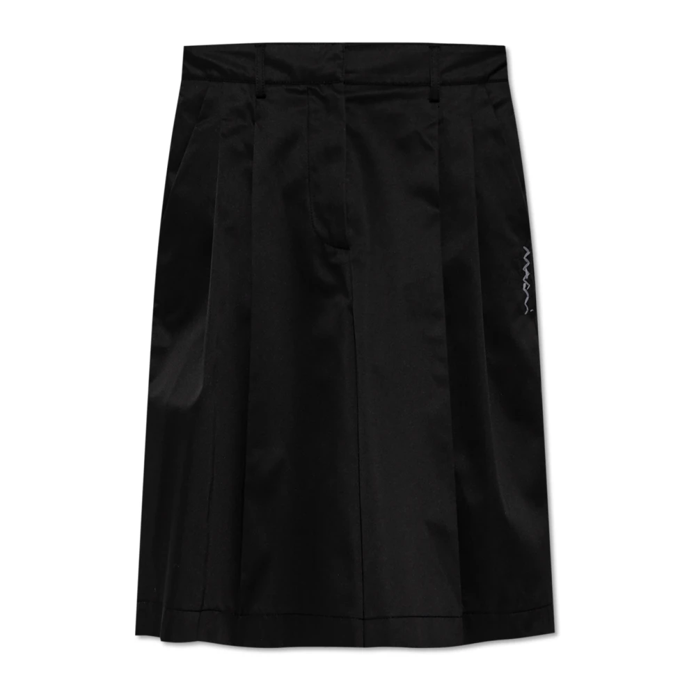 Marni Svart Shorts Med Broderad Logotyp
