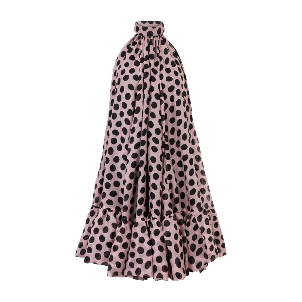 Nina Ricci Roze Halternek Peplum Jurk Multicolor Dames