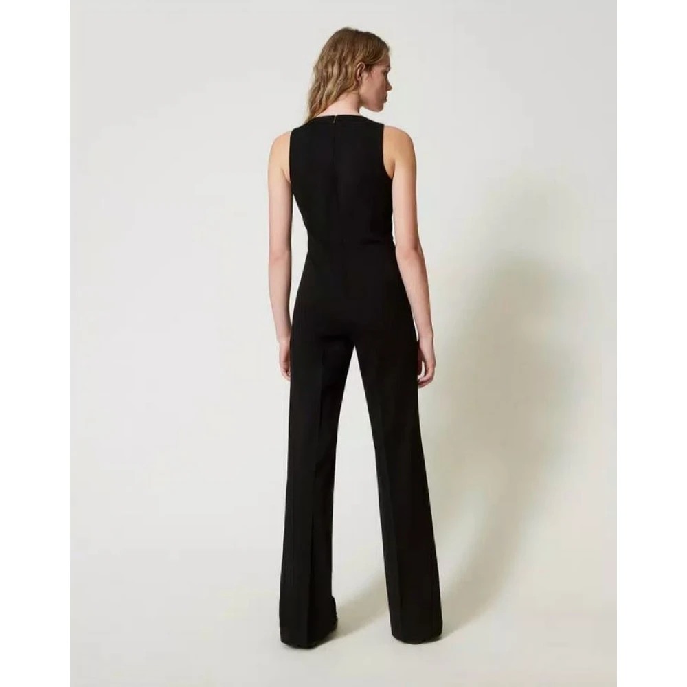 Twinset Jumpsuit met uitlopende pijpen Black Dames