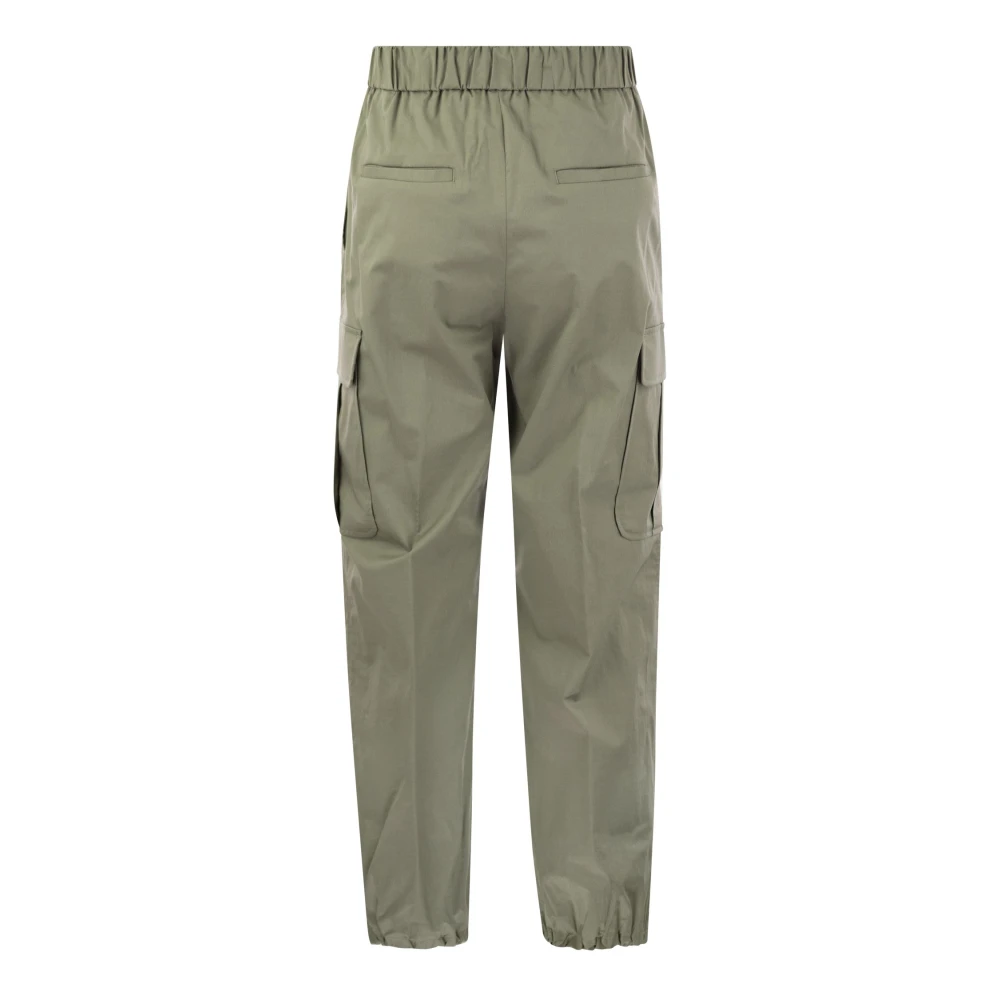 PESERICO Tapered Trousers Green Dames