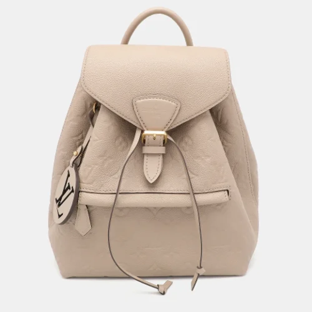 Louis Vuitton Vintage Pre-owned Leather backpacks Beige Dames