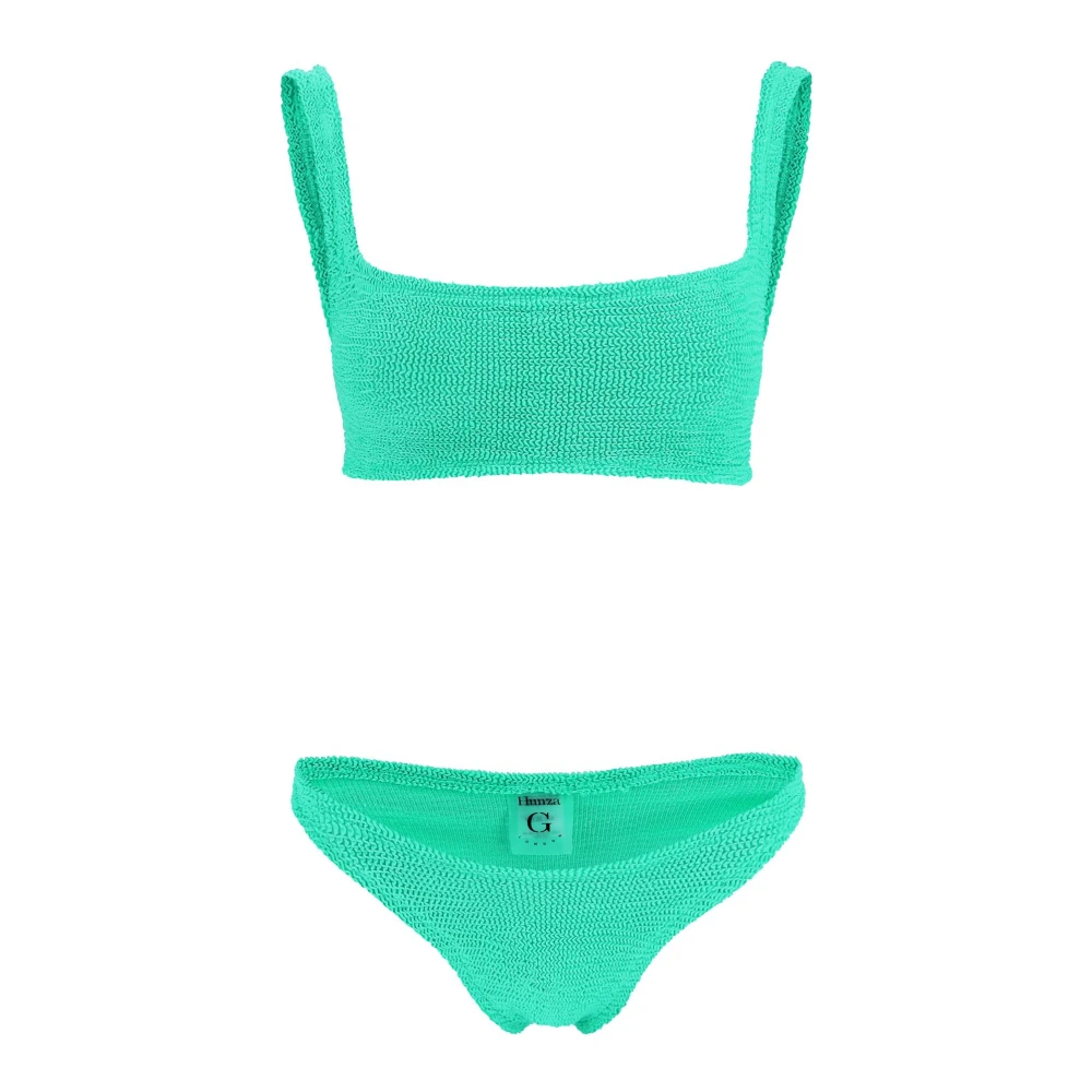 Hunza G Gekreukelde Stretch Tweedelige Bikiniset Green Dames