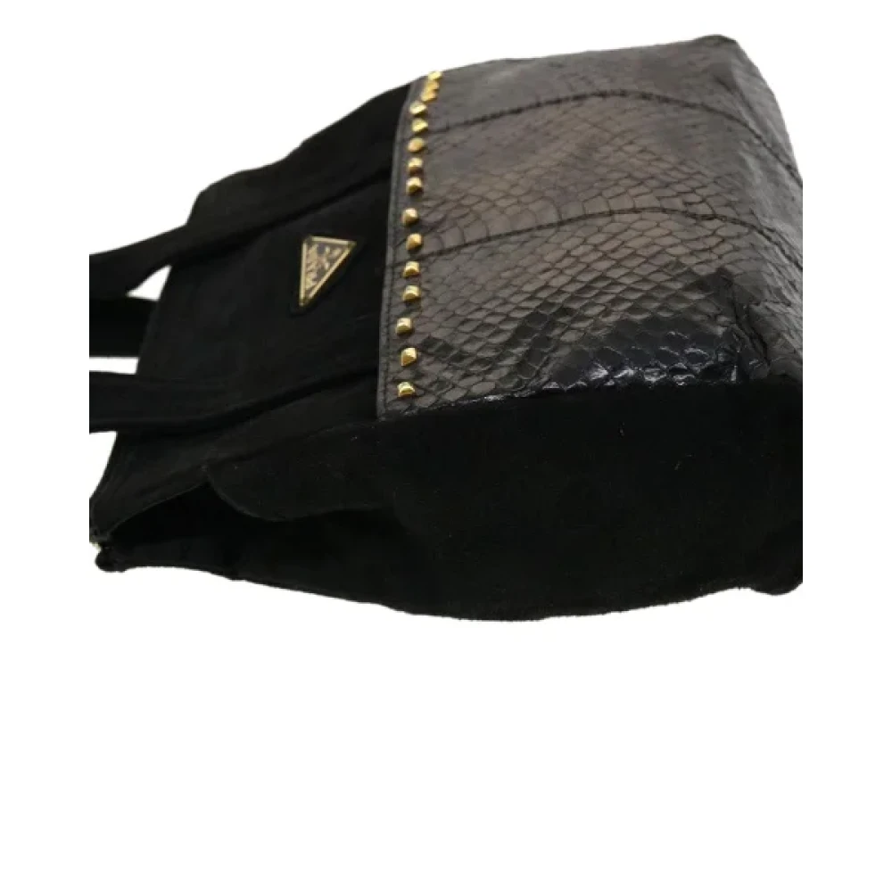Prada Vintage Pre-owned Suede handbags Black Dames