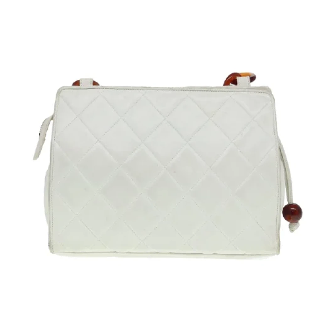 Chanel Vintage Pre-owned Leather chanel-bags White Dames