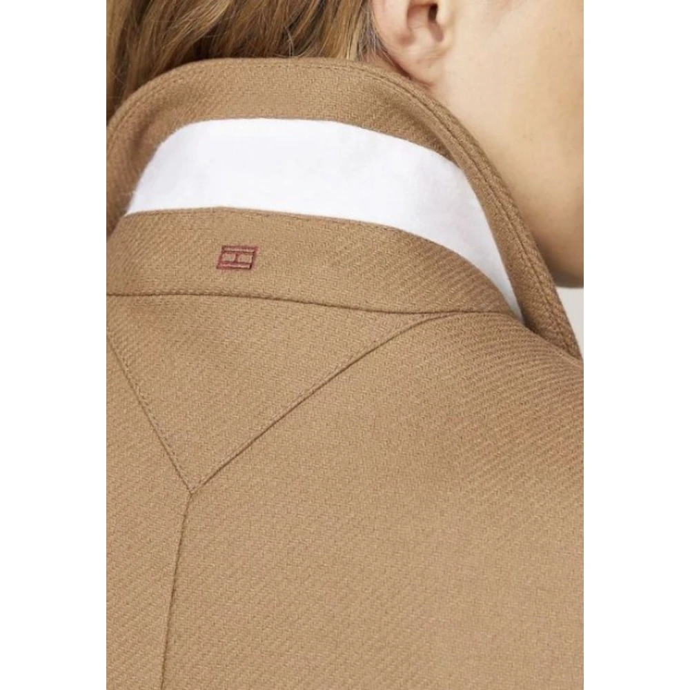 Tommy Hilfiger Klassieke Wollen Blend Damesjas Brown Dames