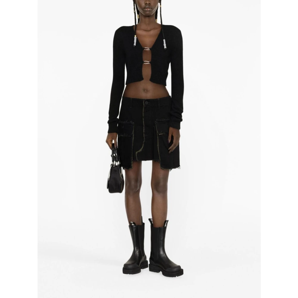 Heron Preston Zwarte Open Voorkant Cardigan Trui Black Dames