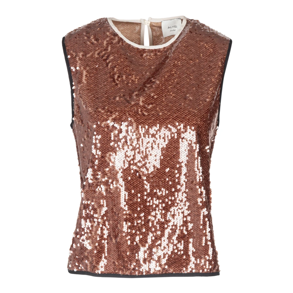 Alysi Top Girl Modieuze Blouse Brown Dames