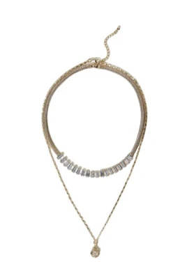 Strass och Ovalt Halsband Set