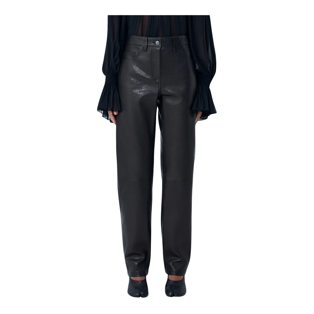 Khaite Women's Black Leather Trousers, Xs, Callum Trousers