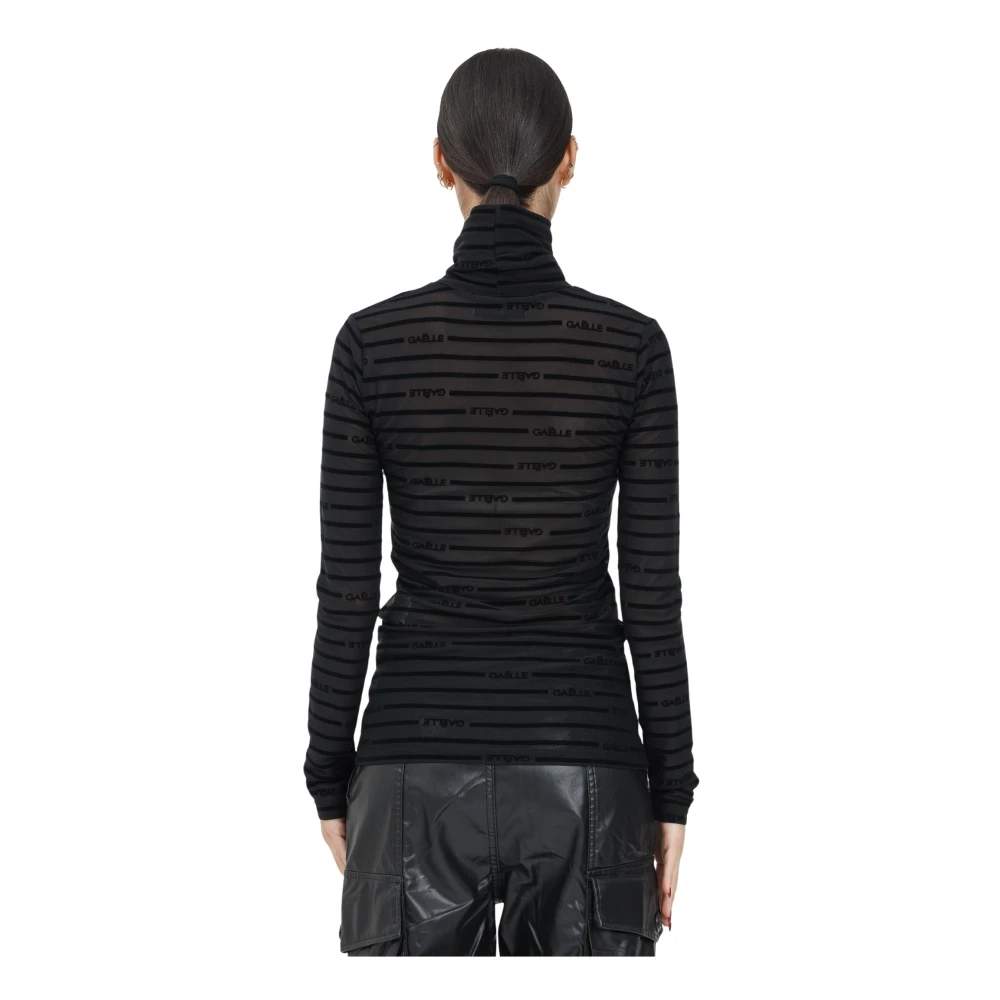 Gaëlle Paris Gestreepte coltrui zwart Black Dames
