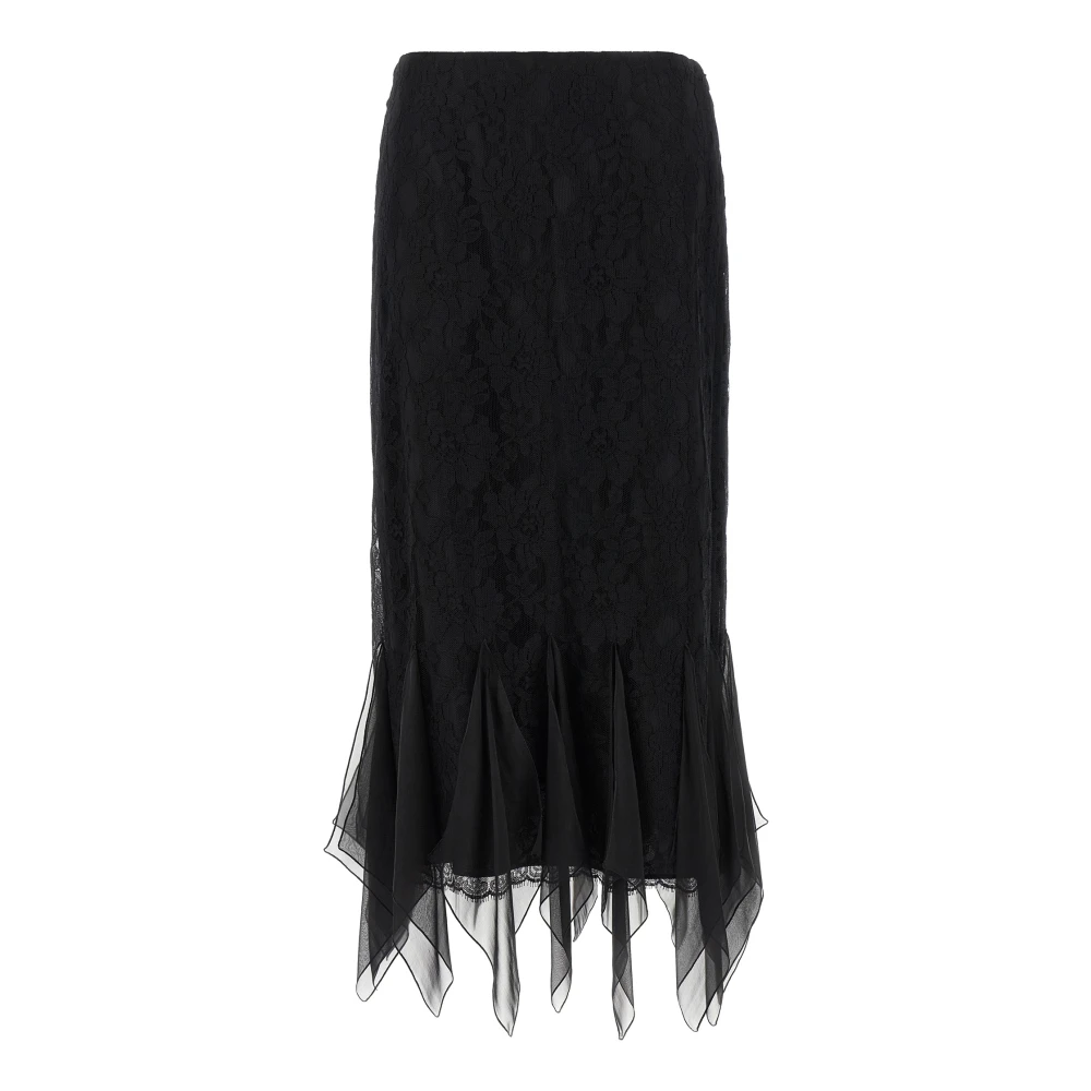 Valentino Garavani Women's Black Midi Skirts, M, Lace Midi Skirt