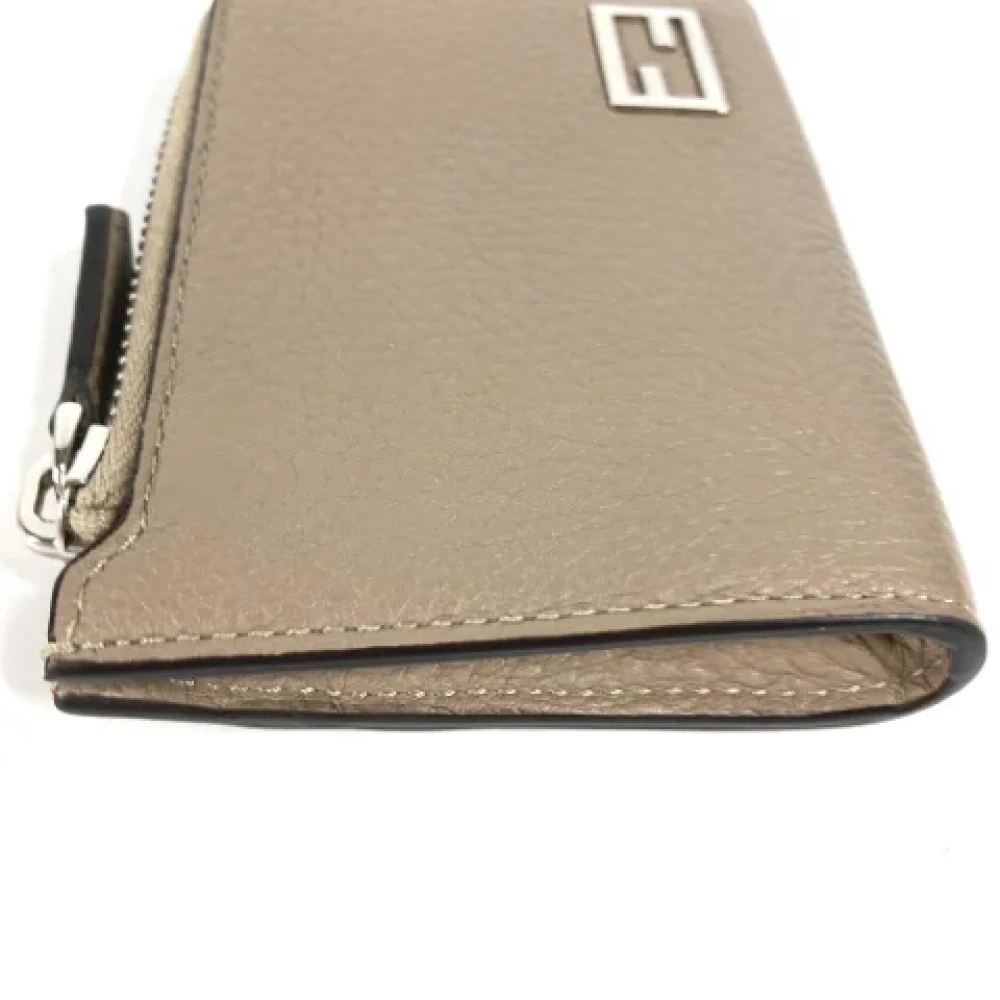 Fendi Vintage Pre-owned Leather wallets Beige Heren