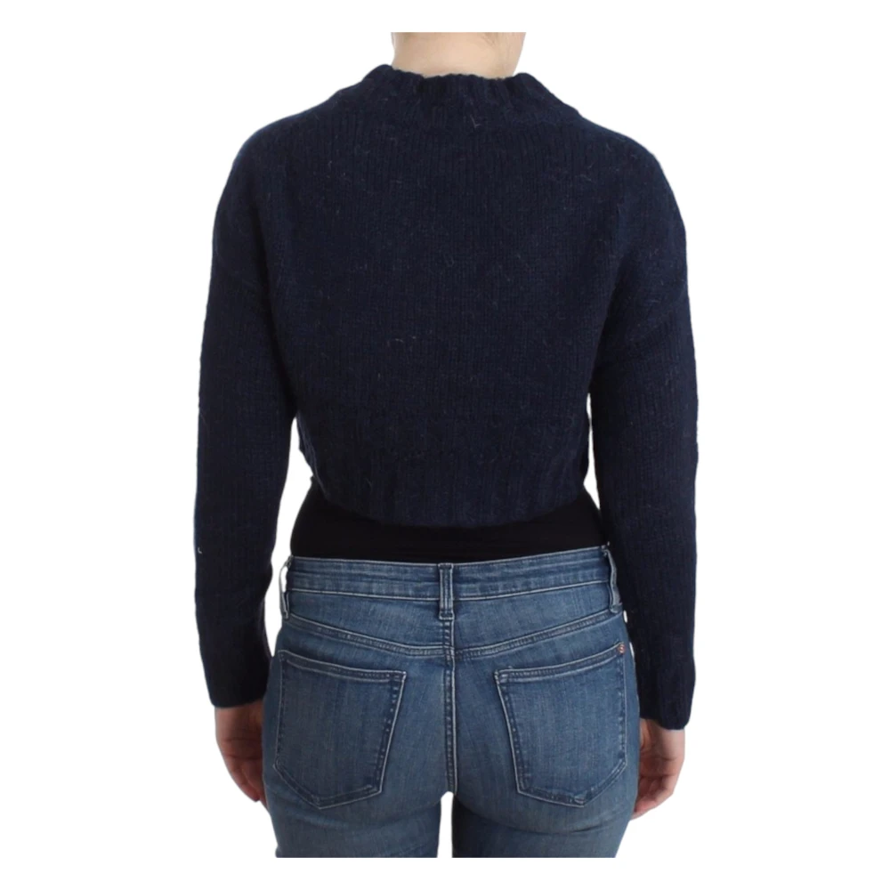 John Galliano Blauwe Cropped Cardigan met Stijl Blue Dames