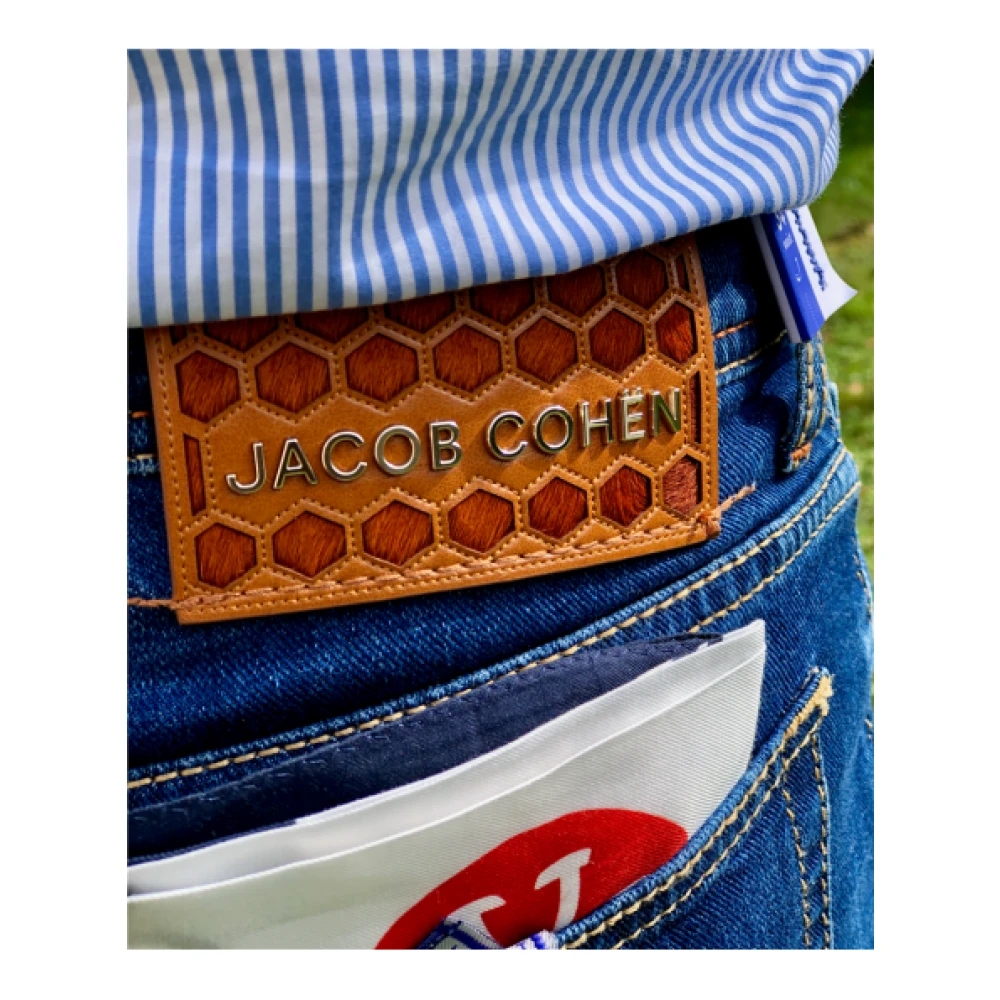 Jacob Cohën Slim Fit Jeans van Katoenmix met Geborduurde J Zak Blue Heren
