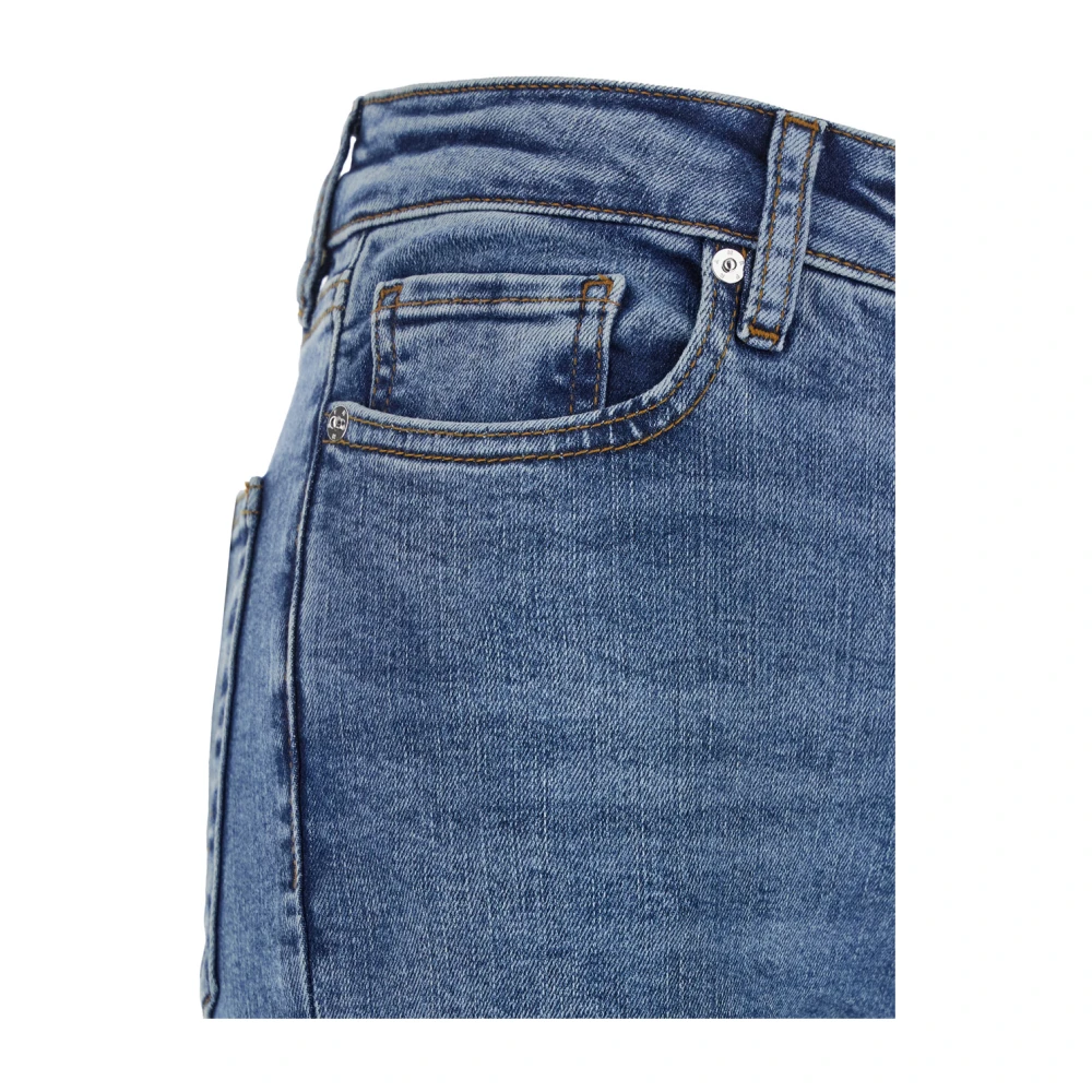 Frame Wijde Pijp Blauwe Jeans Vrouw Katoenmix Blue Dames
