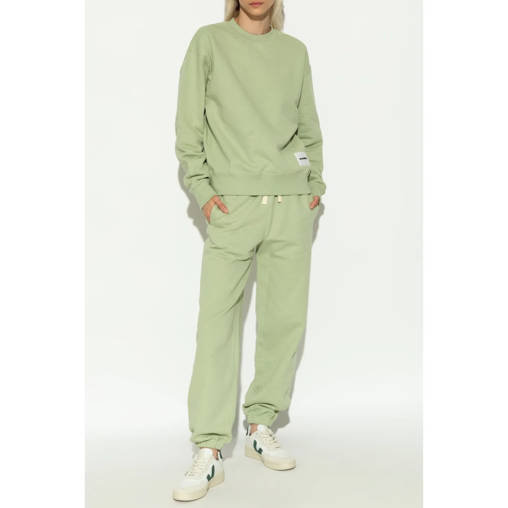 Jil Sander Sweatshirt met logo Green Dames