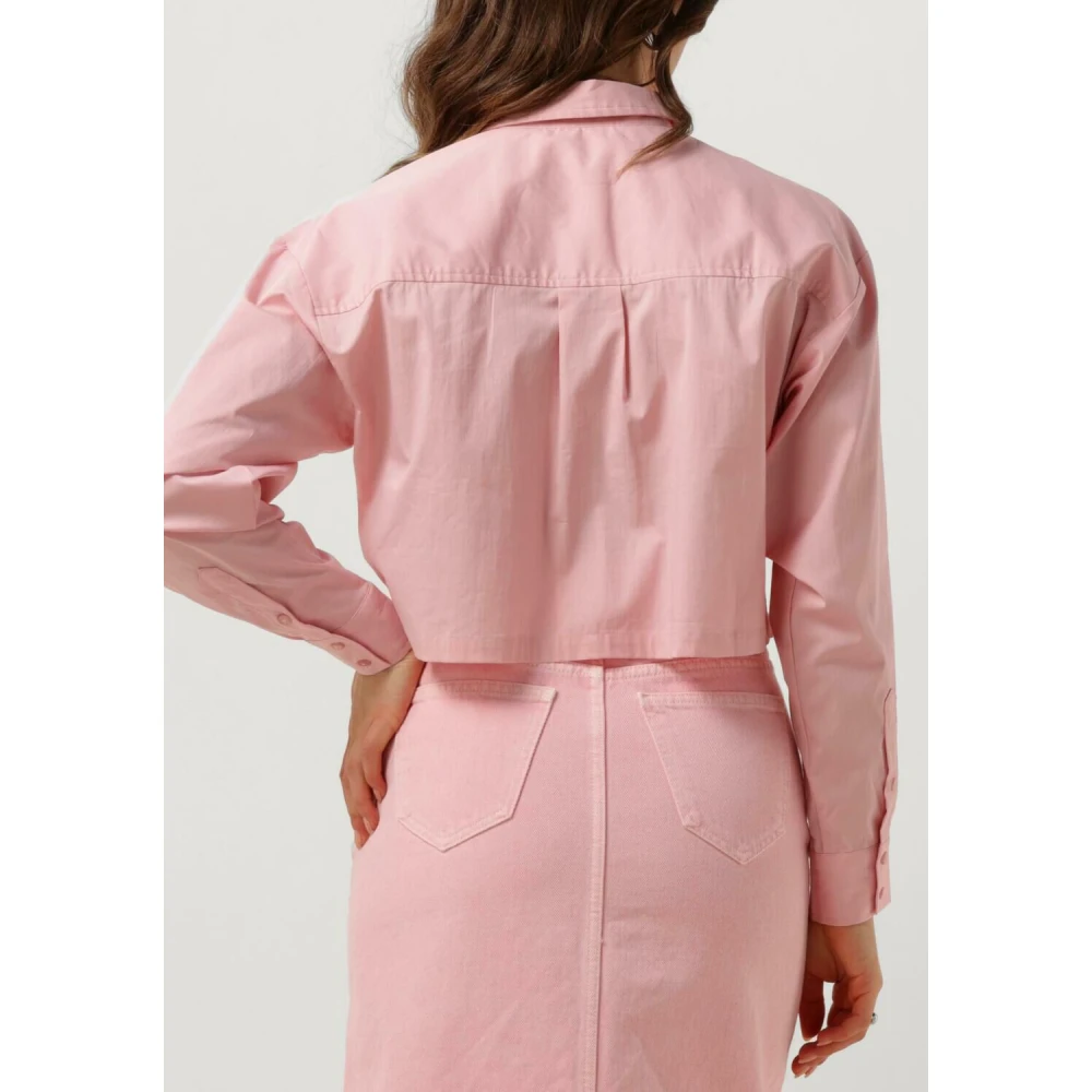 Co'Couture Roze Katoenen Cropped Blouse Pink Dames