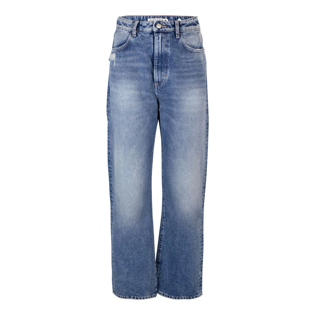 Icon Denim Women's Blue Straight Fit Jeans, W24, High Waist Regular Fit Jeans