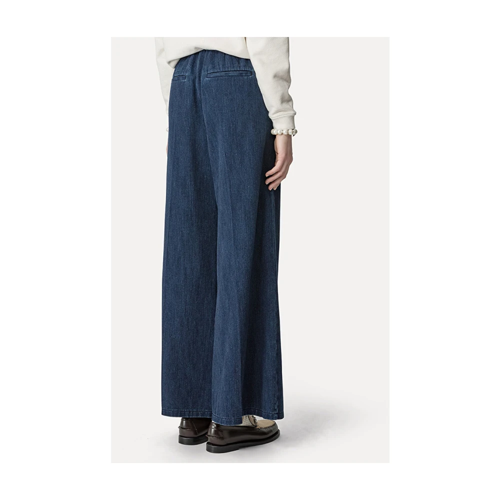 Forte Denim Elastische Broek Blue Dames