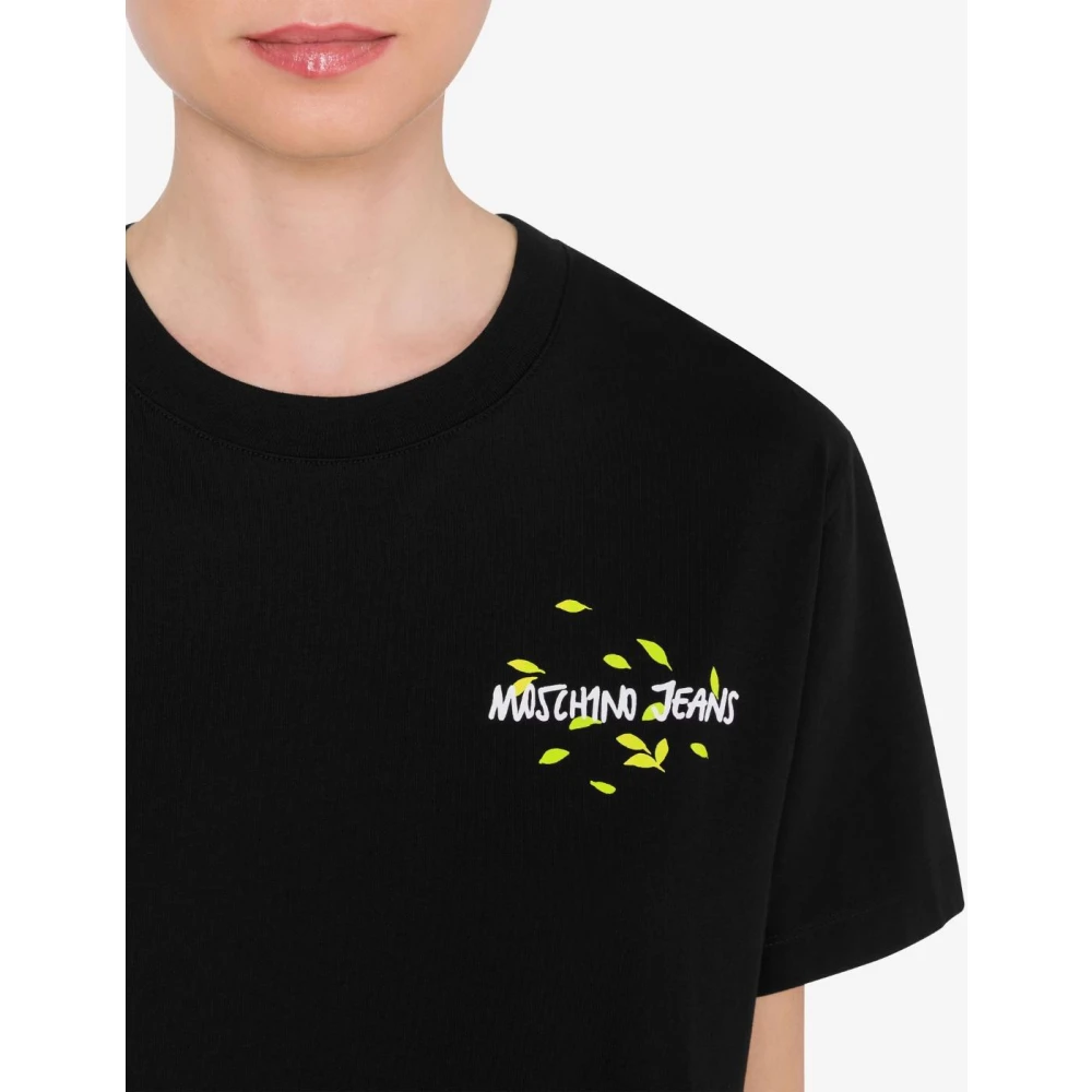 Moschino Zwarte korte mouwen regular fit T-shirt Black Dames