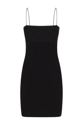 Svart Logo Jacquard Mini Slip Klänning