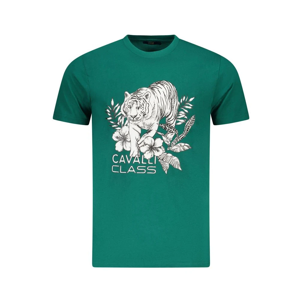Cavalli Class Short Sleeve T-Shirt - Male - T-Shirts - Green - Xl - Tops