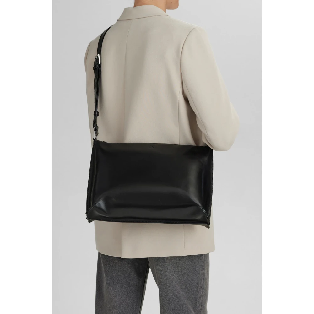 Klassisk Skinn Crossbody-veske - Svart