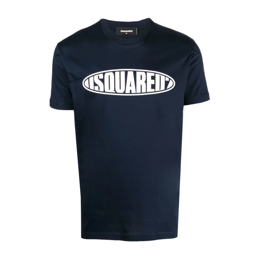 Dsquared2 Blauw Surf Board Logo T-Shirt Blue Heren