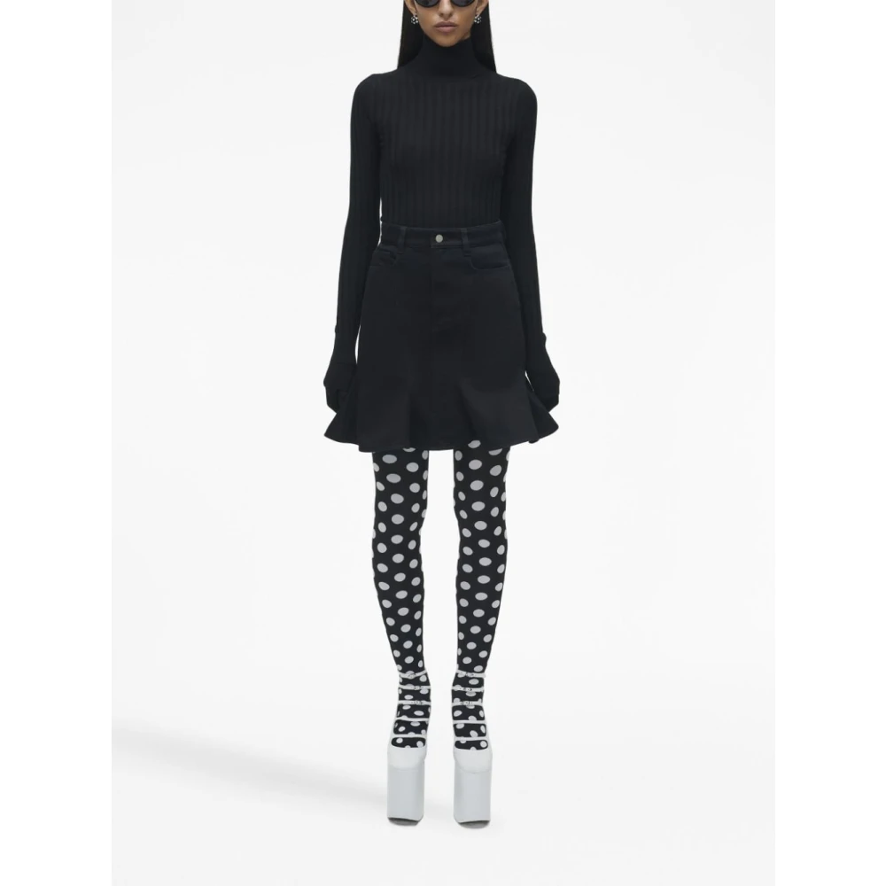 Marc Jacobs Zwarte Gerimpelde Rok met Hoge Taille Black Dames