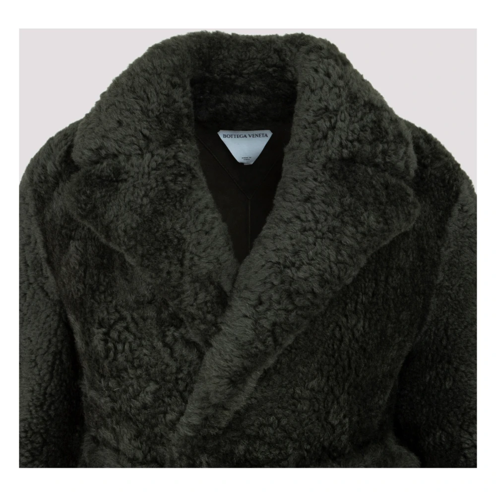 Bottega Veneta Luxe Shearling Teddy Coat Black Dames