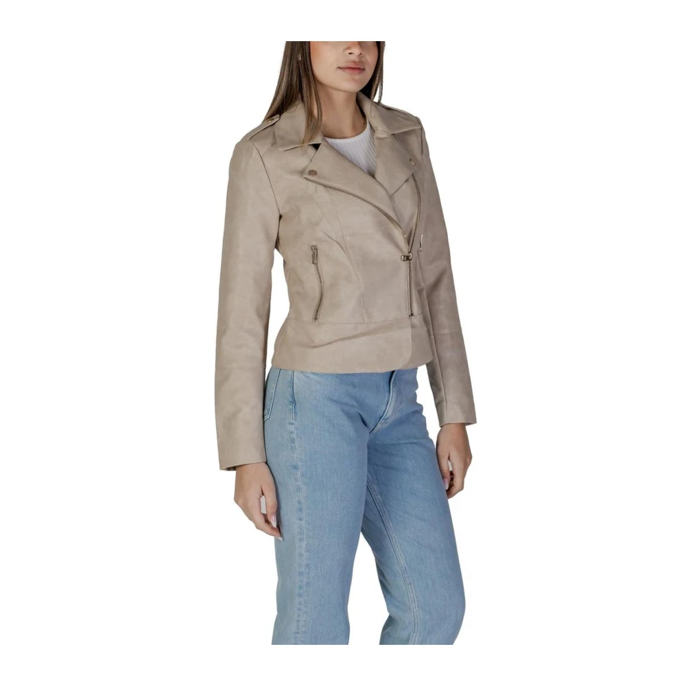 Only Beige Polyester Jas & Jas Beige Dames