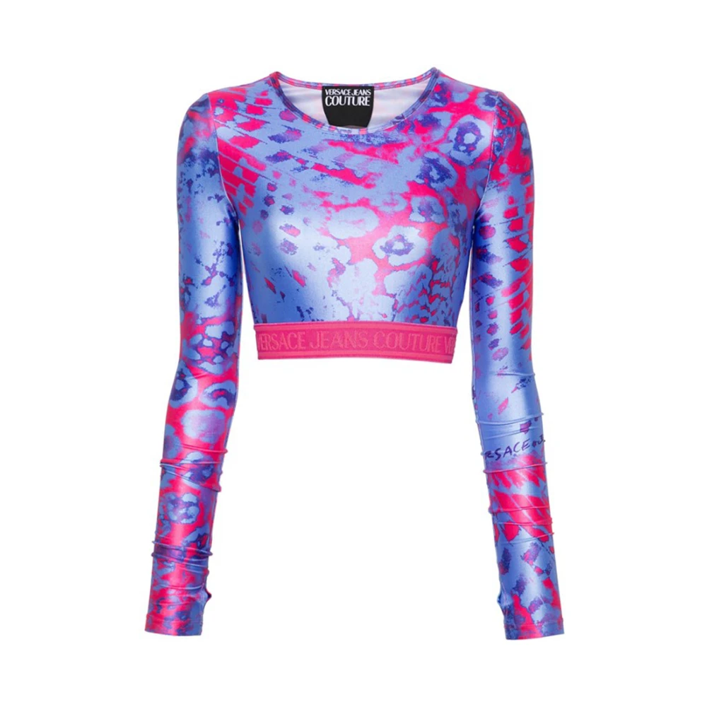 Versace Jeans Couture Abstract Print Crop Top Multicolor Dames