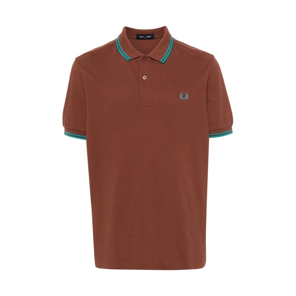 Fred Perry Piqué Weave Polo Kraag Sweater Brown Heren